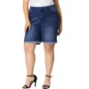 Agnes Orinda Women's Plus Size Jeans Casual Slash Pockets Washed Denim Shorts