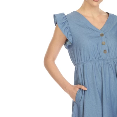 Women's Ruffle Sleeve Knee-Length Dress - Image 4